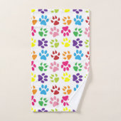 Kleurrijke poten, hondenpoten, kattenpoten bad handdoek (Handdoek)
