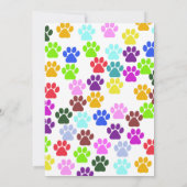 Kleurrijke poten, Paw Pattern, Dog Paws, Baby show Kaart (Achterkant)
