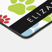 Kleurrijke poten, Paw Pattern, Dog Paws, Jouw naam Bureaumat (Hoek)