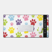 Kleurrijke poten, Paw Pattern, Dog Paws, Jouw naam Bureaumat (Keyboard & Muis)