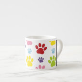 Kleurrijke poten, Paw Pattern, Dog Paws, Jouw naam Espresso Kop (Voorkant rechts)