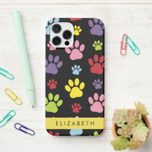 Kleurrijke poten, Paw Pattern, Dog Paws, Jouw naam iPhone 12 Pro Hoesje