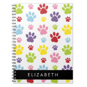 Kleurrijke poten, Paw Pattern, Dog Paws, Jouw naam Notitieboek (Voorkant)