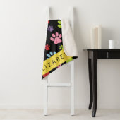 Kleurrijke poten, Paw Pattern, Dog Paws, Jouw naam Sherpa Deken (In situ)