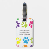 Kleurrijke poten, Paw Pattern, Dog Paws, Monogram Bagagelabel (Achterkant verticaal)
