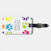 Kleurrijke poten, Paw Pattern, Dog Paws, Monogram Bagagelabel (Achterkant horizontaal)