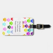 Kleurrijke poten, Paw Pattern, Dog Paws, Monogram Bagagelabel (Voorkant horizontaal)