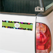 Kleurrijke poten, Paw Pattern, Dog Paws, Monogram Bumpersticker (Op Truck)