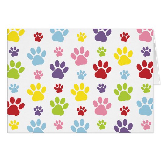 Kleurrijke poten, Paw Pattern, Dog Paws, Paw Print (Voorkant Horizontaal)
