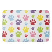 Kleurrijke poten, Paw Pattern, Dog Paws, Paw Print Badmat (Voorkant)