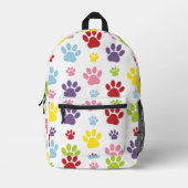 Kleurrijke poten, Paw Pattern, Dog Paws, Paw Print Bedrukte Rugzak (Voorkant)