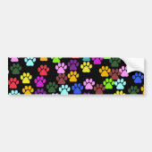 Kleurrijke poten, Paw Pattern, Dog Paws, Paw Print Bumpersticker (Voorkant)