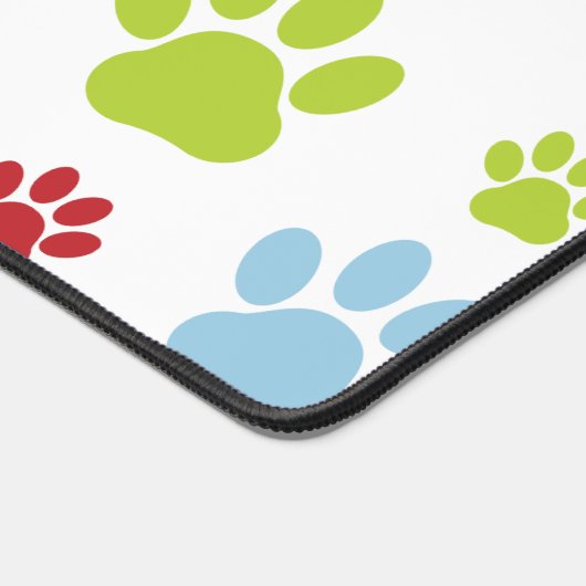 Kleurrijke poten, Paw Pattern, Dog Paws, Paw Print Bureaumat (Hoek)