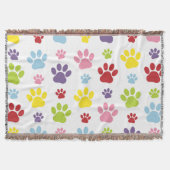 Kleurrijke poten, Paw Pattern, Dog Paws, Paw Print Deken (Voorkant)