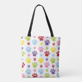 Kleurrijke poten, Paw Pattern, Dog Paws, Paw Print Draagtas (Achterkant)