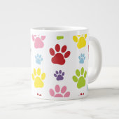 Kleurrijke poten, Paw Pattern, Dog Paws, Paw Print Extra Grote Beker (Voorkant rechts)