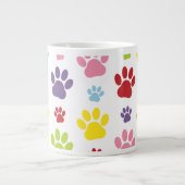 Kleurrijke poten, Paw Pattern, Dog Paws, Paw Print Extra Grote Beker (Voorkant)