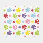 Kleurrijke poten, Paw Pattern, Dog Paws, Paw Print Fleece Deken (Voorkant (Horizontaal))