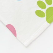 Kleurrijke poten, Paw Pattern, Dog Paws, Paw Print Fleece Deken (Hoek)