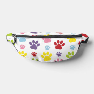 Kleurrijke poten, Paw Pattern, Dog Paws, Paw Print Heuptasje