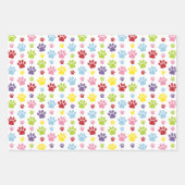 Kleurrijke poten, Paw Pattern, Dog Paws, Paw Print Inpakpapier Vel (Voorkant 2)