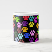 Kleurrijke poten, Paw Pattern, Dog Paws, Paw Print Jumbo Beker (Voorkant)