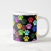 Kleurrijke poten, Paw Pattern, Dog Paws, Paw Print Jumbo Beker (Rechts)