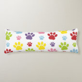Kleurrijke poten, Paw Pattern, Dog Paws, Paw Print Lichaamskussen (Voorkant)