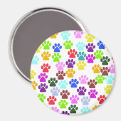 Kleurrijke poten, Paw Pattern, Dog Paws, Paw Print Magneet (Voorkant / Achterkant)
