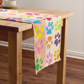 Kleurrijke poten, Paw Pattern, Dog Paws, Paw Print Medium Tafelloper (Voorbeeld)