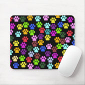 Kleurrijke poten, Paw Pattern, Dog Paws, Paw Print Muismat (Met muis)