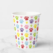 Kleurrijke poten, Paw Pattern, Dog Paws, Paw Print Papieren Bekers (Links)