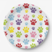 Kleurrijke poten, Paw Pattern, Dog Paws, Paw Print Papieren Bordje (Voorkant)