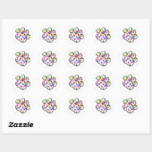 Kleurrijke poten, Paw Pattern, Dog Paws, Paw Print Ronde Sticker (Vel)