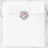 Kleurrijke poten, Paw Pattern, Dog Paws, Paw Print Ronde Sticker (Tas)