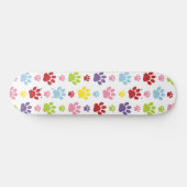 Kleurrijke poten, Paw Pattern, Dog Paws, Paw Print Skateboard (Horizontaal)