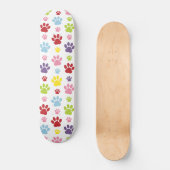 Kleurrijke poten, Paw Pattern, Dog Paws, Paw Print Skateboard (Voorkant)