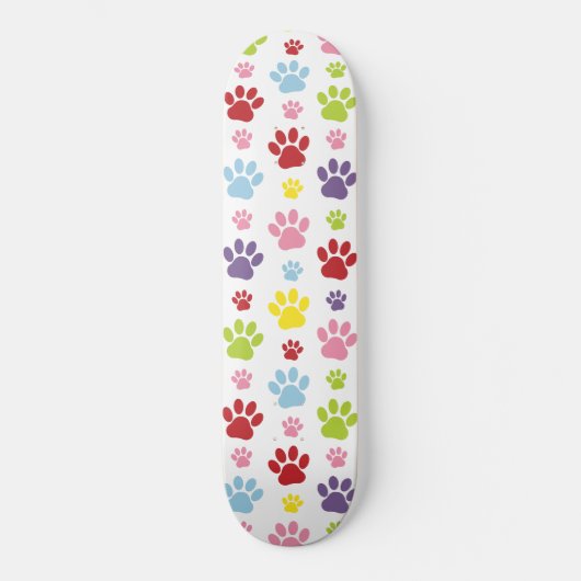 Kleurrijke poten, Paw Pattern, Dog Paws, Paw Print Skateboard (Voorkant)