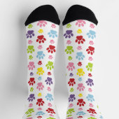 Kleurrijke poten, Paw Pattern, Dog Paws, Paw Print Sokken (Top)