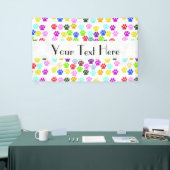 Kleurrijke poten, Paw Pattern, Dog Paws, Paw Print Spandoek (Beurs)