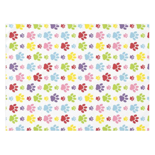 Kleurrijke poten, Paw Pattern, Dog Paws, Paw Print Tafelkleed (Voorkant (Horizontaal))