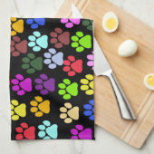 Kleurrijke poten, Paw Pattern, Dog Paws, Paw Print Theedoek (Quarter Fold)