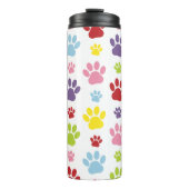 Kleurrijke poten, Paw Pattern, Dog Paws, Paw Print Thermosbeker (Voorkant)