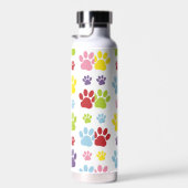 Kleurrijke poten, Paw Pattern, Dog Paws, Paw Print Waterfles (Rechts)