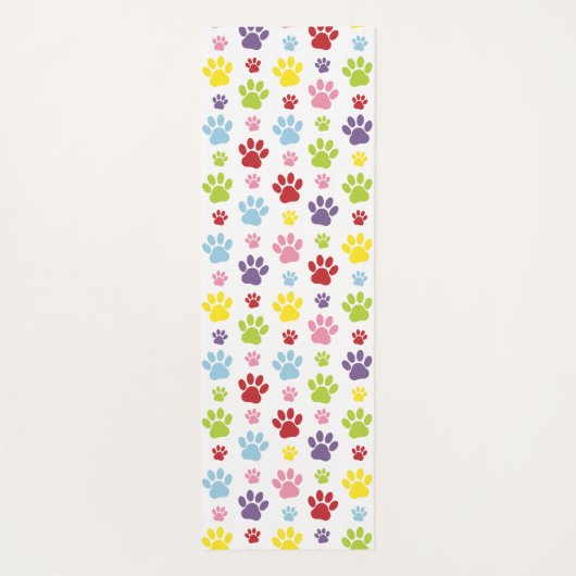 Kleurrijke poten, Paw Pattern, Dog Paws, Paw Print Yogamat (Achterkant)
