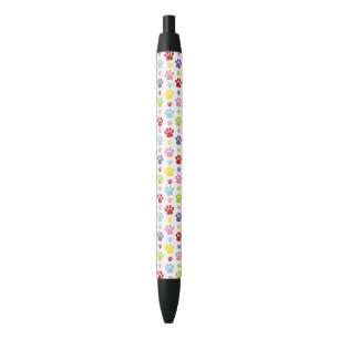 Kleurrijke poten, Paw Pattern, Dog Paws, Paw Print Zwarte Inkt Pen