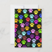 Kleurrijke poten, Paw Pattern, Dog Paws, Weddensch RSVP Kaartje (Achterkant)