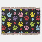Kleurrijke poten, Paw Pattern, Paw Prints, Dog Paw Deken (Voorkant)