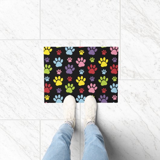 Kleurrijke poten, Paw Pattern, Paw Prints, Dog Paw Deurmat (Binnen)