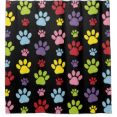 Kleurrijke poten, Paw Pattern, Paw Prints, Dog Paw Douchegordijn (Voorkant)